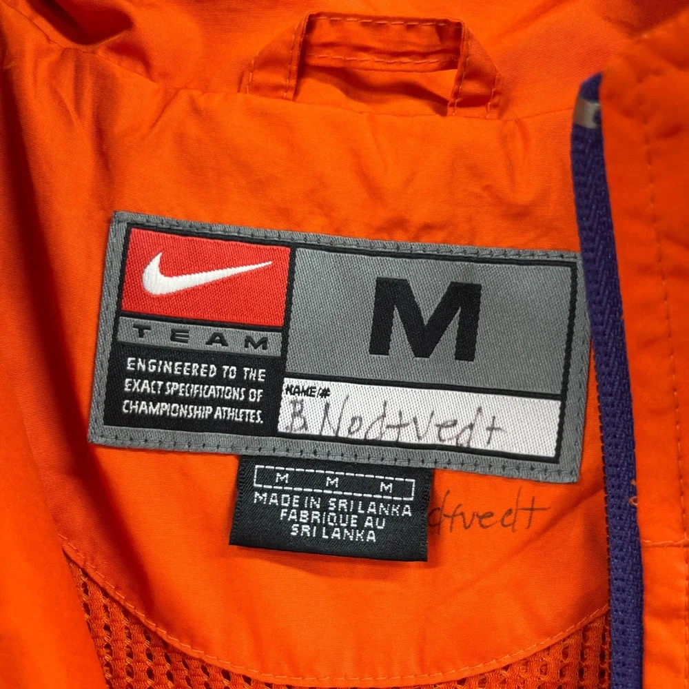 Clemson Tigers Nike Team Windbreaker Jacket Men M Orange Clima FIT Athletic Y2K